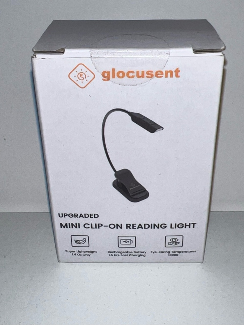 Glocusent Upgraded Mini Clip-On Reading Light Sealed New In Box